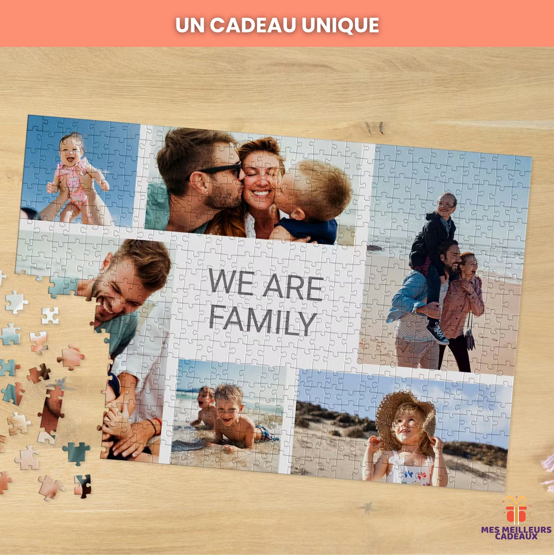 Puzzle en bois personnalisé avec photo - 9 à 500 pièces